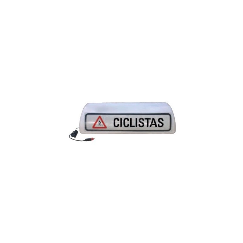 Cartel Avisador Ciclista V-22 con luz