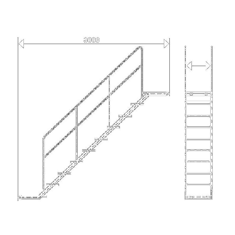 Escalera de Paso 8 Peldaños Andamio FER-48