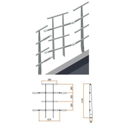 Puerta para barandilla de seguridad permanente