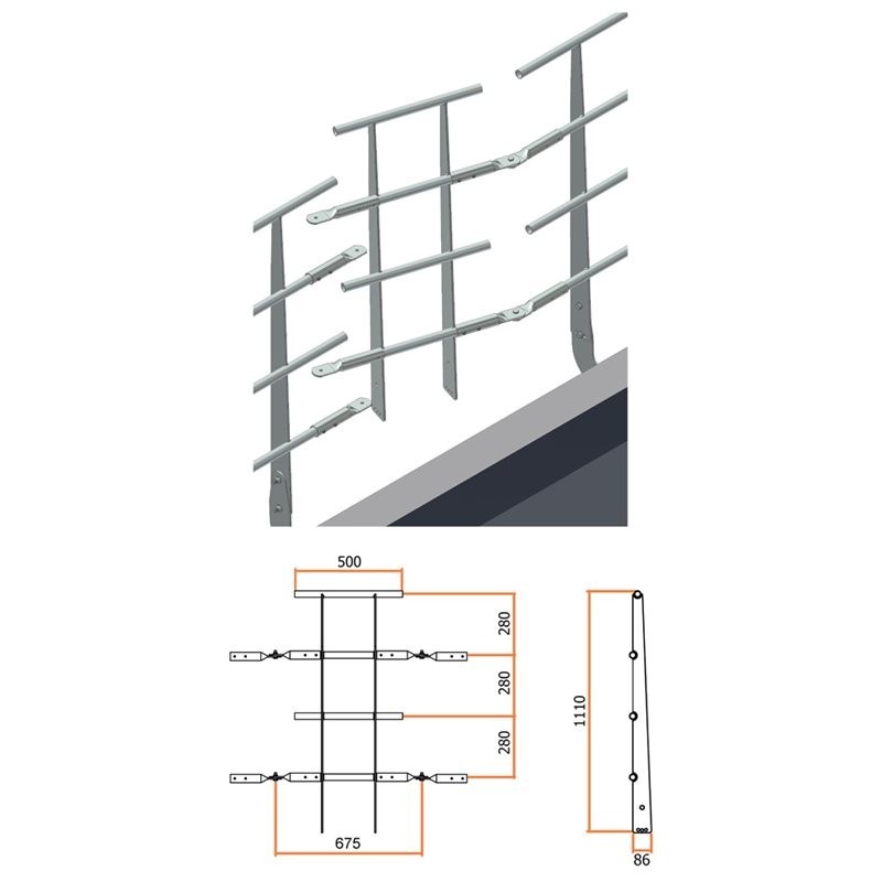 Puerta para barandilla de seguridad permanente