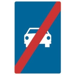 Señal MOPU Fin Vía reservada para automóviles S-4 Rectangular en Aluminio