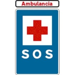 Señal MOPU S-101 Base de ambulancia Rectangular en Aluminio
