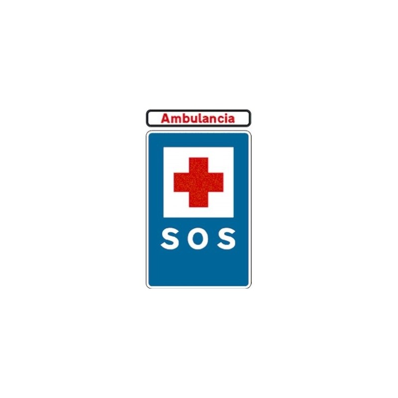 Señal MOPU S-101 Base de ambulancia Rectangular en Aluminio