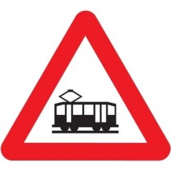Cruce de tranvía P-6 Señal MOPU Aluminio