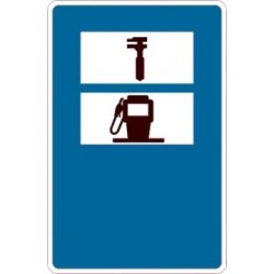 Señal MOPU S-106 Taller de reparación y surtidor de carburante Rectangular en Acero