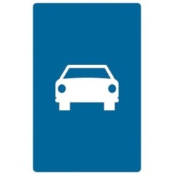 Señal MOPU Vía reservada para automóviles S-3 Rectangular en Acero